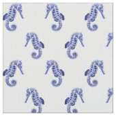 Tissu Empreinte d'hippocampe bleu et blanc (fermé)