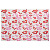 Tissu Empreinte rouge et rouge à lèvres rose (Fat Quarter)