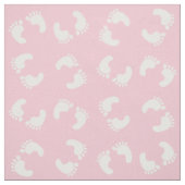 Tissu Empreintes Bébé, Pied Bébé, Marches, Fille Rose (Échantillon)