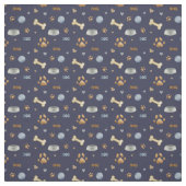 Tissu Empreintes de pattes de chiens et os mignons (Échantillon)