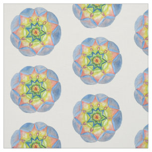 Tissu en coton à aquarelle Mandala (largeur 56")