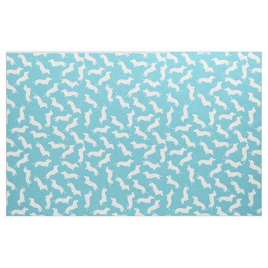 Tissu en coton bleu et blanc Dachshund (Yard)