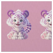 Tissu en coton de bébé tigre violet mignon (fermé)