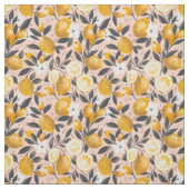 Tissu en coton imprimé citron jaune (Échantillon)