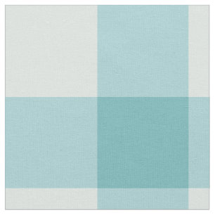 Tissu en coton peigné à carreaux gingham blanc aqu