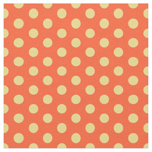 Tissu en coton Polka Jaune Orange par le triage (Fermer)