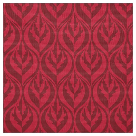 Tissu en feuille rouge foncé moderne (Échantillon)