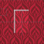 Tissu en feuille rouge foncé moderne (Carreau)