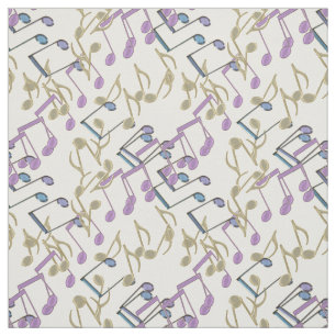Tissu en pastel de motif de notes de musique de