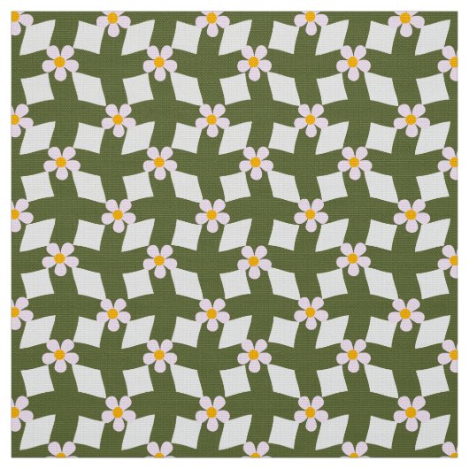 Tissu en polyester à motif floral abstrait vert mo (Échantillon)