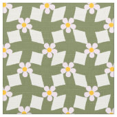 Tissu en polyester à motif floral abstrait vert mo (Détail)