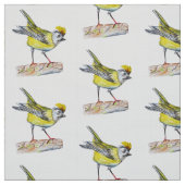 Tissu en polyester d'oiseaux jaunes (60 po de larg (Échantillon)