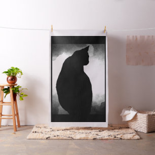 Tissu en silhouette de chat noir