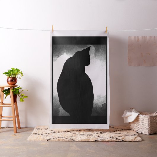 Tissu en silhouette de chat noir (In Situ)