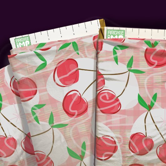 Tissu En vichy cerise