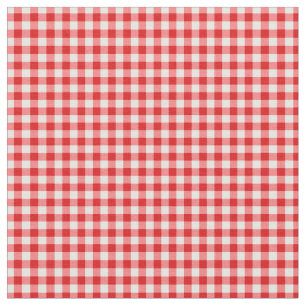 Tissu En vichy rouge et blanc