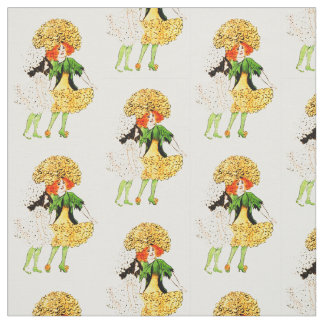 TISSU ENFANT DE FLEUR - MOTIF FÉERIQUE FLORAL DE SOUCI