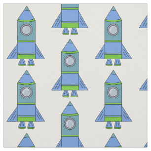 Tissu Enfants bleus et verts de motif de l'espace de
