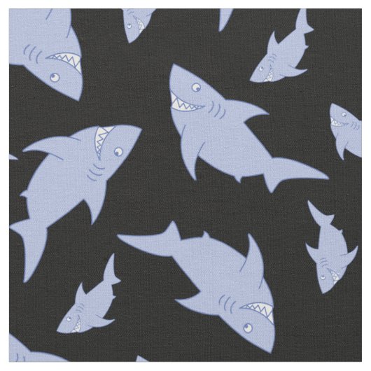 Tissu Enfants mignons de requin noir (Fermer)