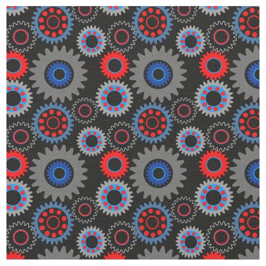 Tissu Engrenages Colorés (Fermer)