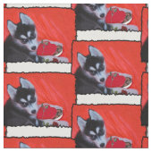 Tissu enroué du chien de Valentine (Fermer)