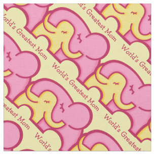 Tissu Éphant graphique embrasser maman motif personnalis