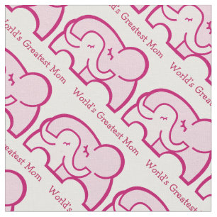 Tissu Éphant graphique étreinte maman motif rose