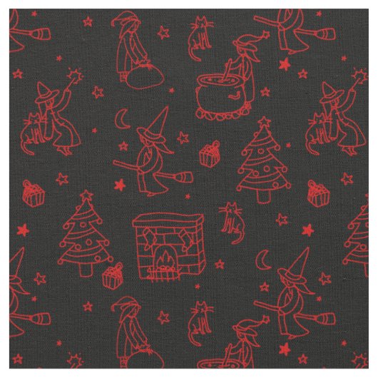 Tissu épiphanie noël sorcière befana noir (Fermer)