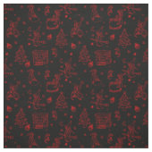 Tissu épiphanie noël sorcière befana noir (Échantillon)