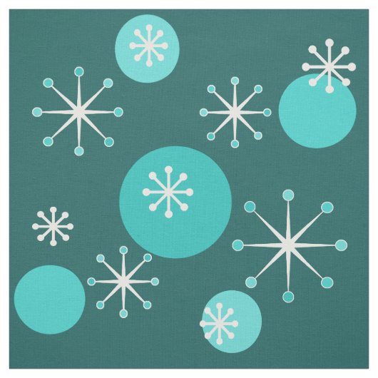 Tissu Époque atomique Turquoise (Échantillon)