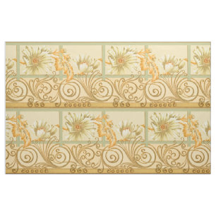 Tissu Époque victorienne Art Nouveau Floral Scroll Friez