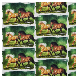 Tissu Équipe de rêve - Chevaux islandais