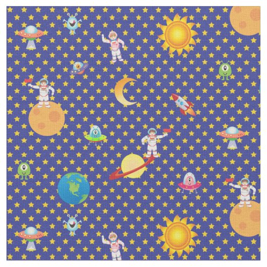 Tissu Espace étoilé intergalactique sur le bleu foncé  (Fermer)