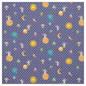 Tissu Espace étoilé intergalactique sur le bleu foncé  (Échantillon)