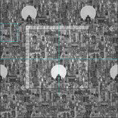 Tissu espace ville mono bw (Carreau)