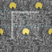 Tissu espace ville sun bw (Carreau)