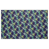 tissu Estarfish turquoise vert jaune bleu (Fat Quarter)