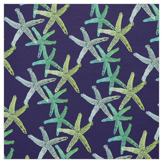 tissu Estarfish turquoise vert jaune bleu (Échantillon)
