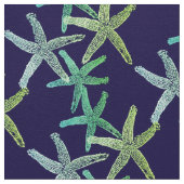 tissu Estarfish turquoise vert jaune bleu (Détail)