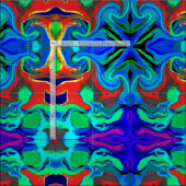 TISSU ET COULEURS BLEU ET ROUGE (Carreau)
