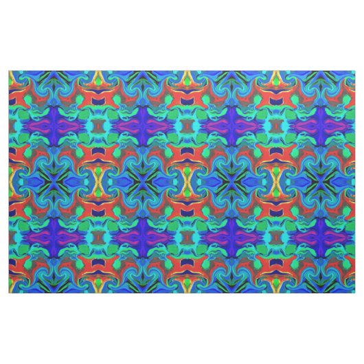 TISSU ET COULEURS BLEU ET ROUGE (Fat Quarter)
