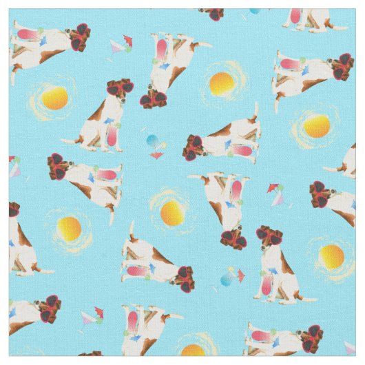 Tissu Été Feu Fox Terrier (Fermer)
