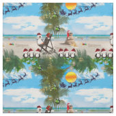 Tissu Été Noël bébé sur la plage répéter (Échantillon)