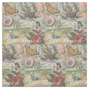 Tissu été plage vintage pieuvre antique voile