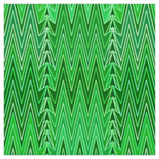 Tissu Ethnic Chevron Damask, Emerald et Lime Green (Échantillon)