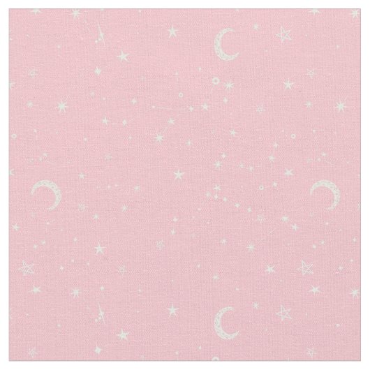 Tissu étoile céleste lune constellation rose (Fermer)