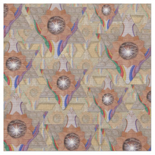 Tissu 'Etoile de David' en cuir et daim