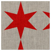 Tissu Étoile rouge du drapeau de Chicago à 6 points (Fermer)