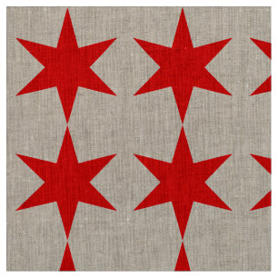Tissu Étoile rouge du drapeau de Chicago à 6 points