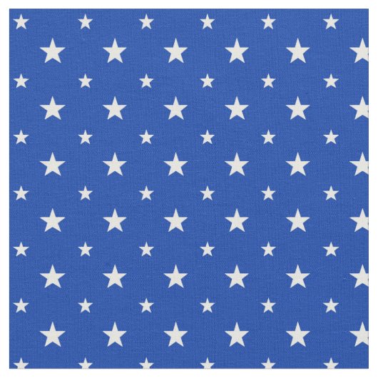 Tissu Étoiles blanches en bleu (Fermer)